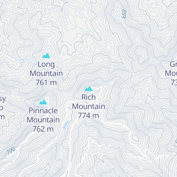Map of Rich Mountain