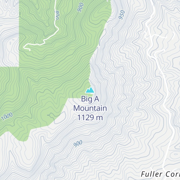 Map of Big A Mountain