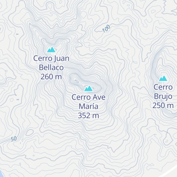 Map of Cerro Ave María