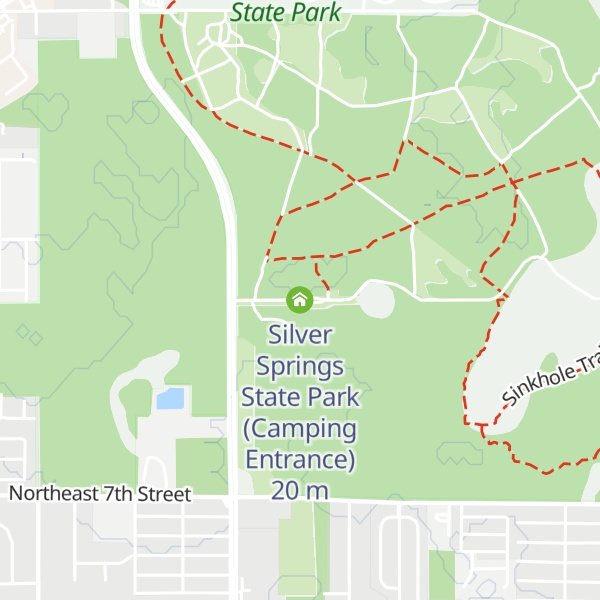 Map of Silver Springs State Park (Camping Entrance)