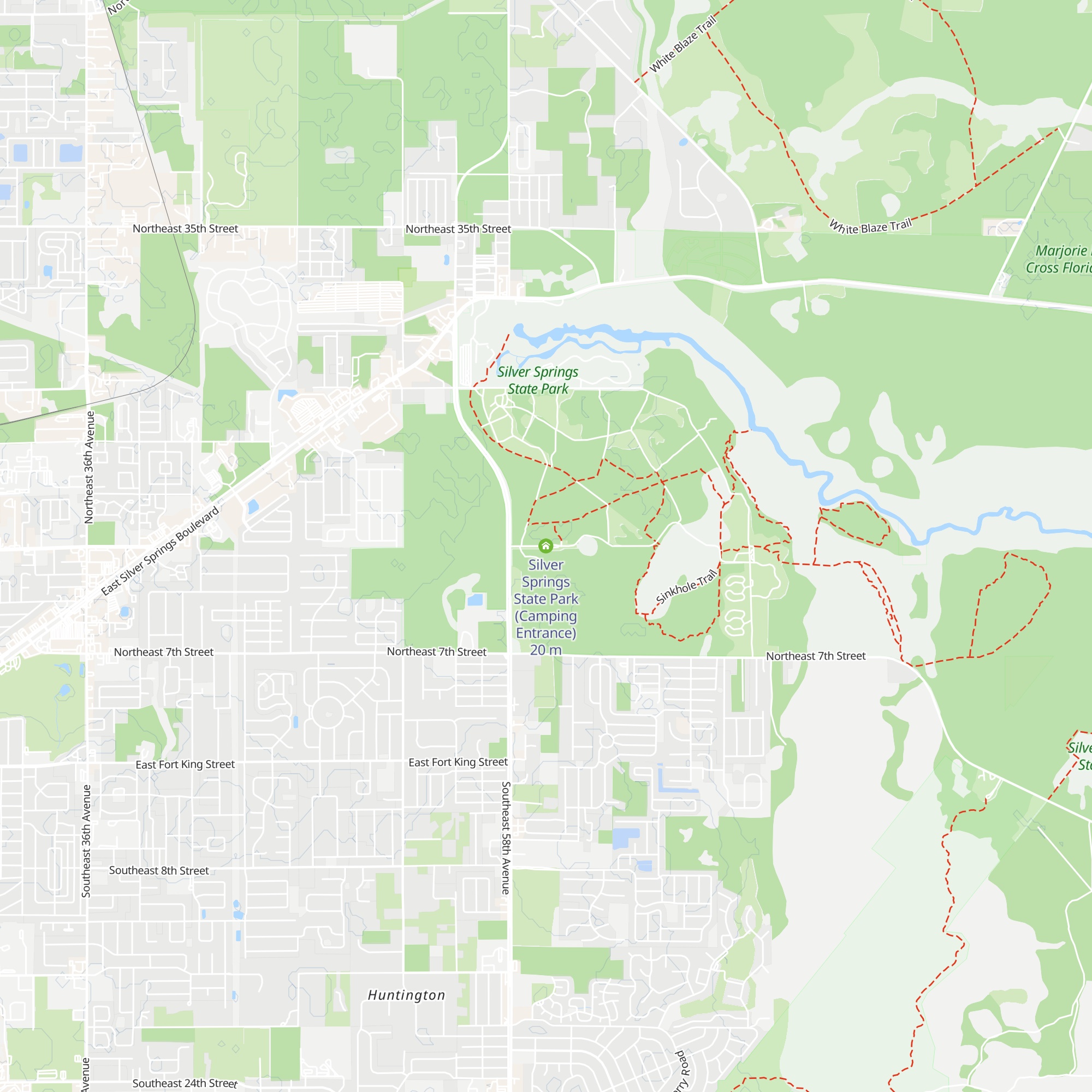 Silver Springs State Park (Camping Entrance) map