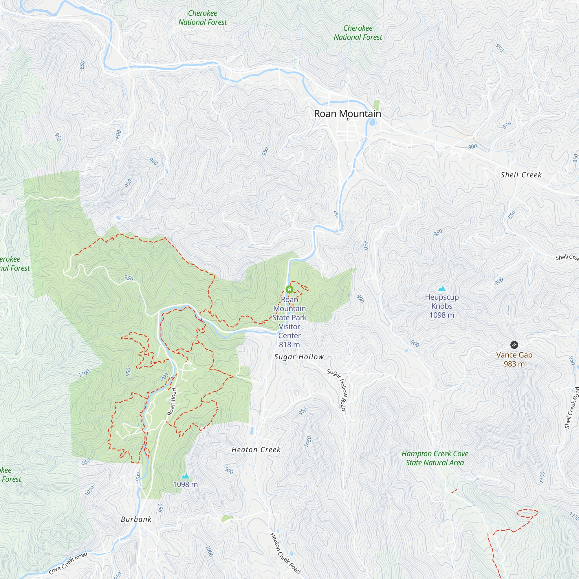 Roan Mountain State Park Visitor Center map