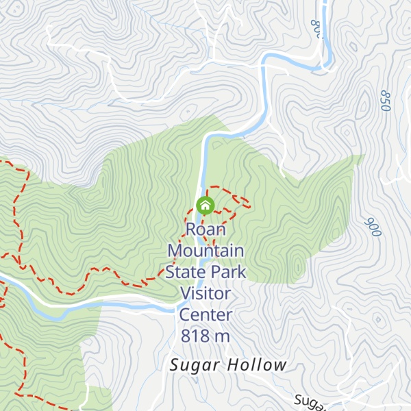 Map of Roan Mountain State Park Visitor Center