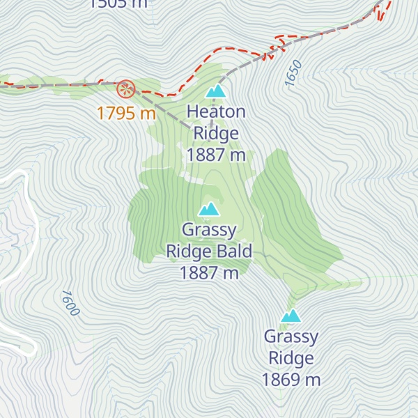 Map of Grassy Ridge Bald