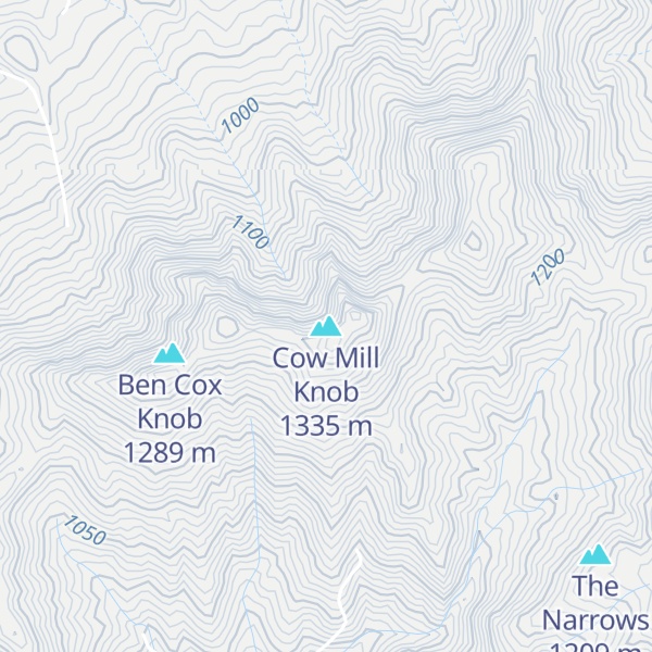 Map of Cow Mill Knob