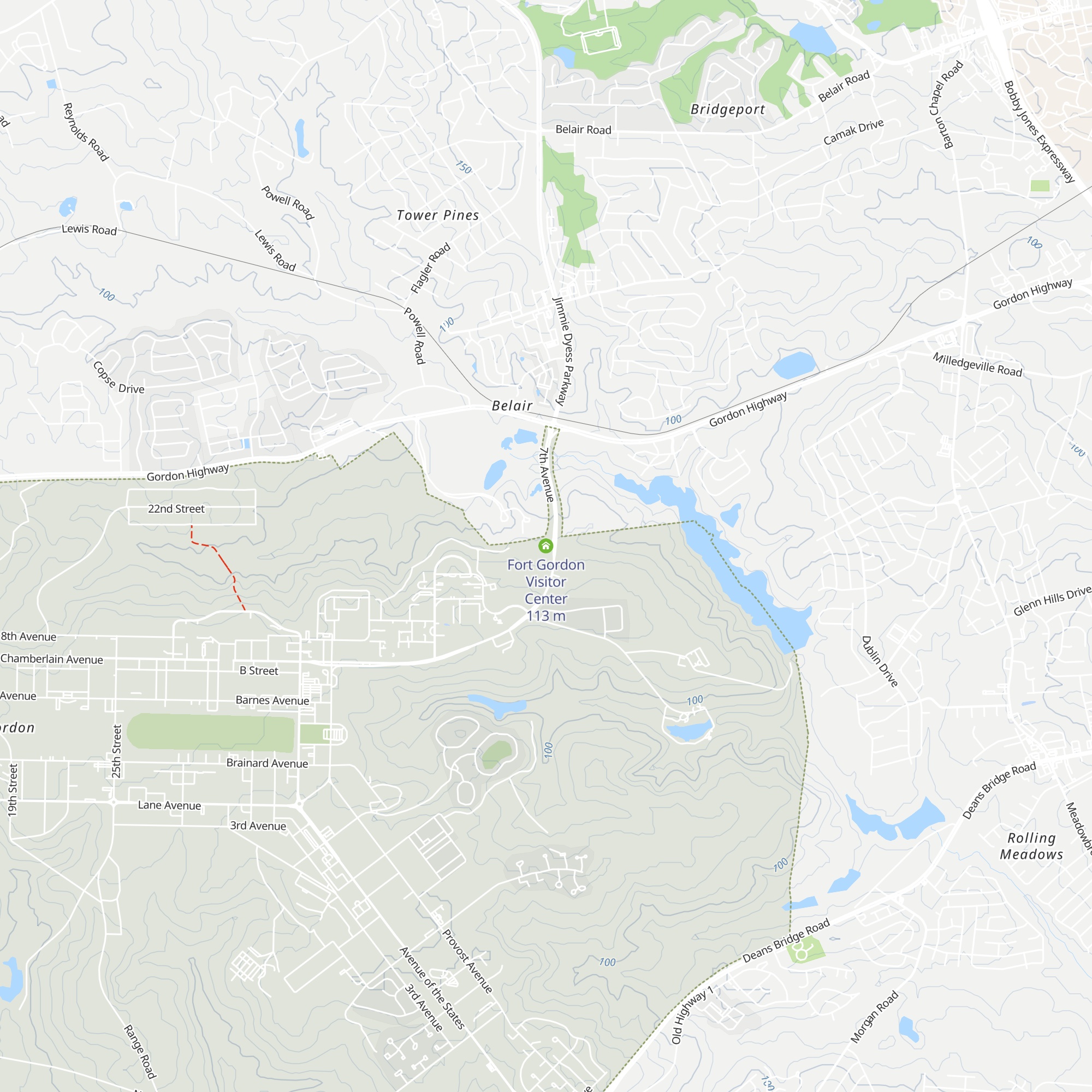 Fort Gordon Visitor Center map