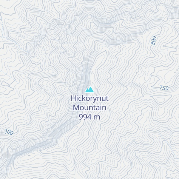 Map of Hickorynut Mountain