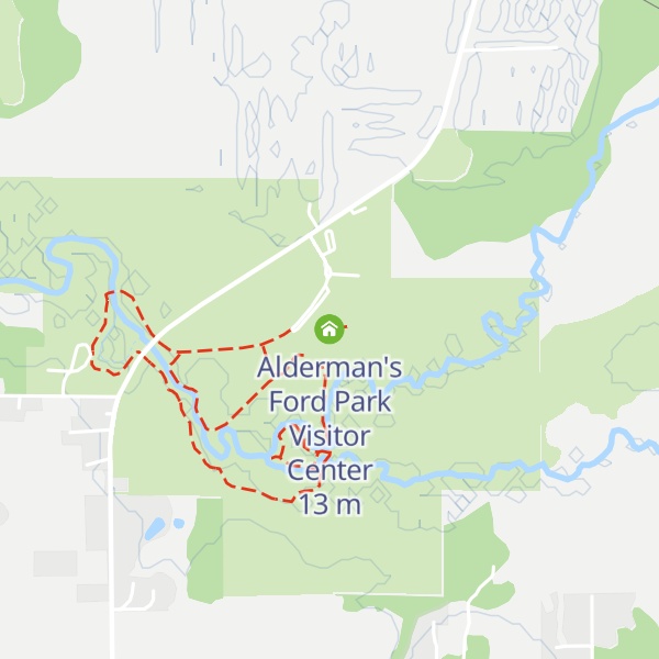 Map of Alderman's Ford Park Visitor Center