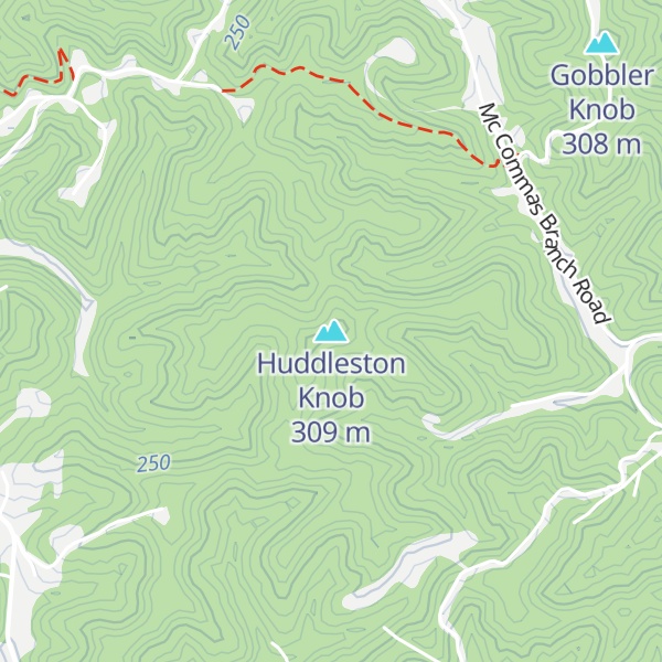 Map of Huddleston Knob