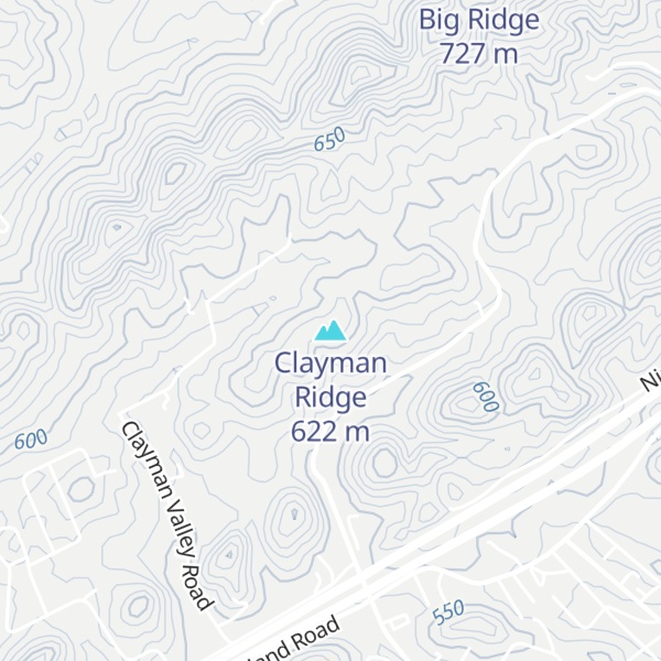 Map of Clayman Ridge