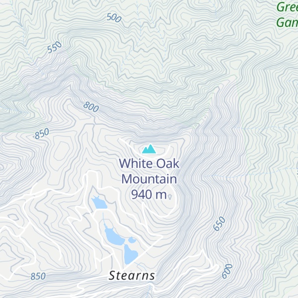 Map of White Oak Mountain