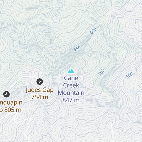 Map of Cane Creek Mountain