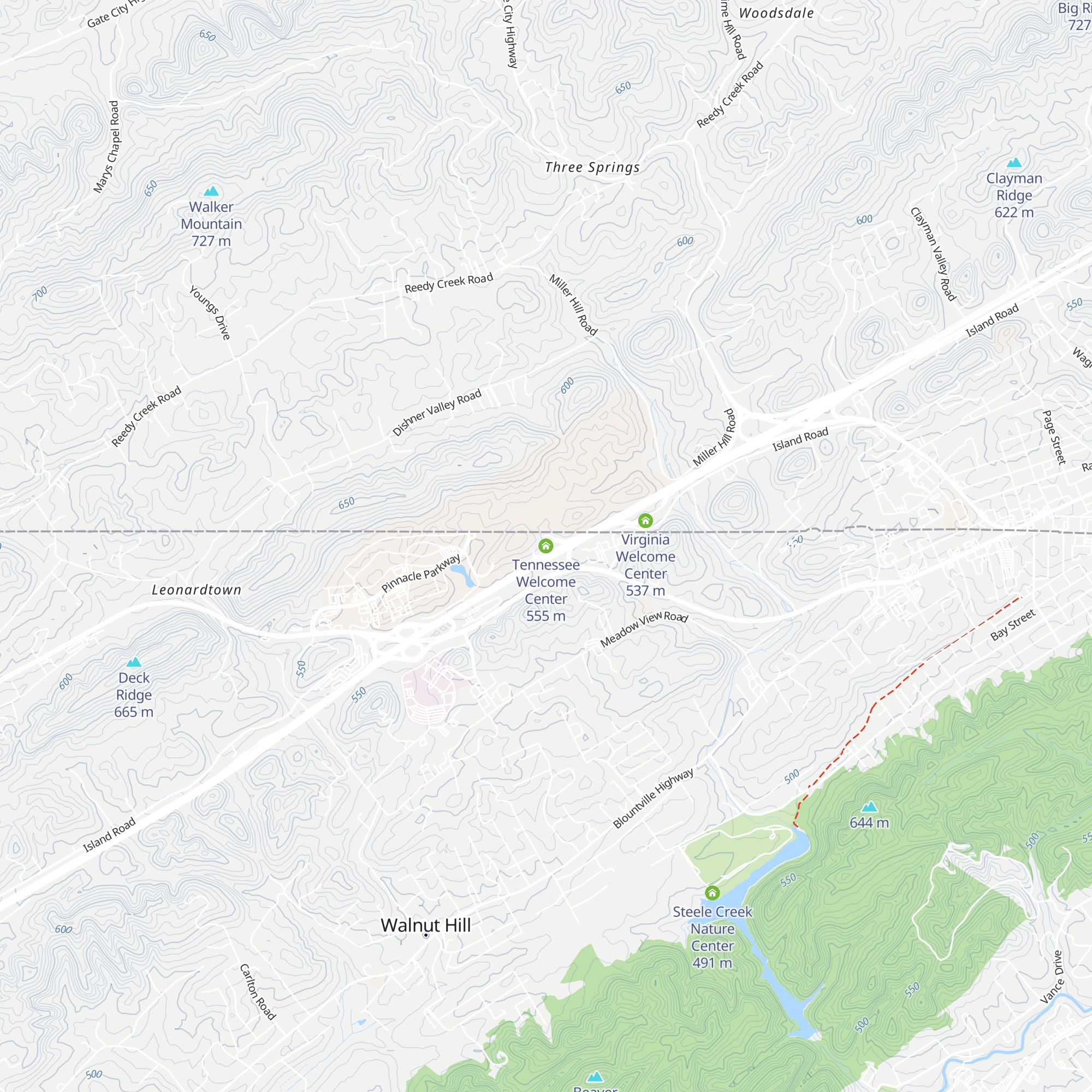 Tennessee Welcome Center map