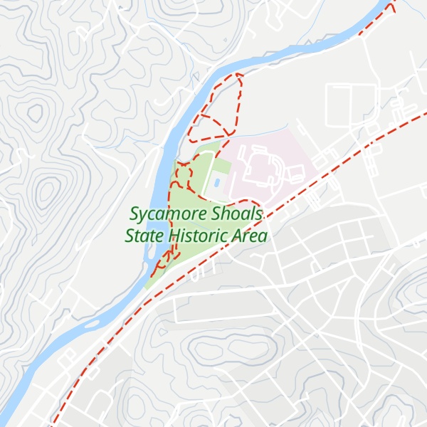 Map of Sycamore Shoals State Park Visitor Center