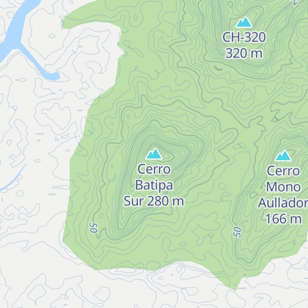 Map of Cerro Batipa Sur