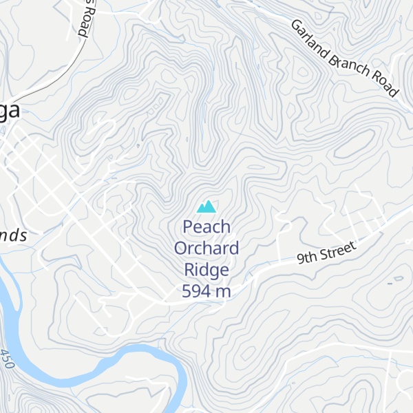 Map of Peach Orchard Ridge