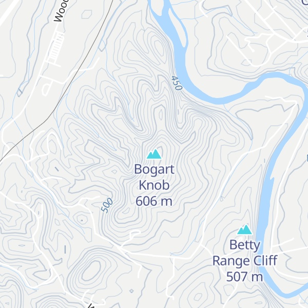 Map of Bogart Knob
