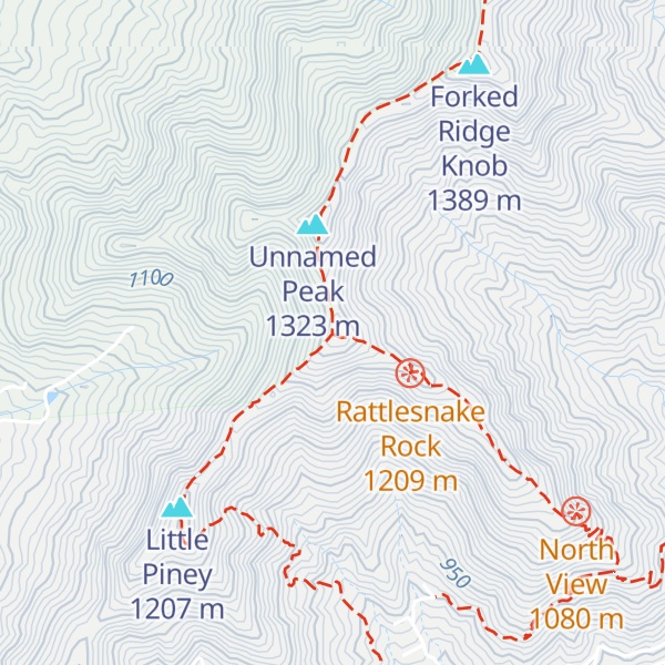 Map of Brushy Knob