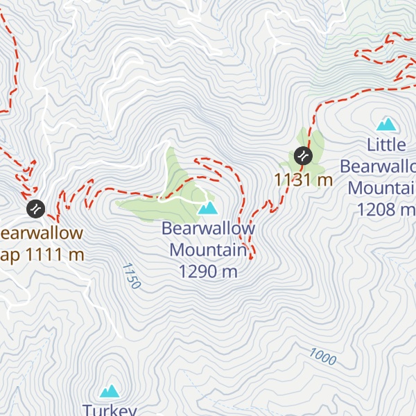 Map of Bearwallow Mountain