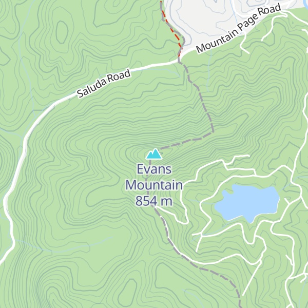 Map of Evans Mountain