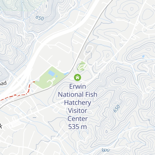Map of Erwin National Fish Hatchery Visitor Center