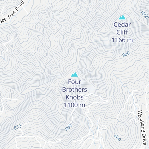 Map of Four Brothers Knobs