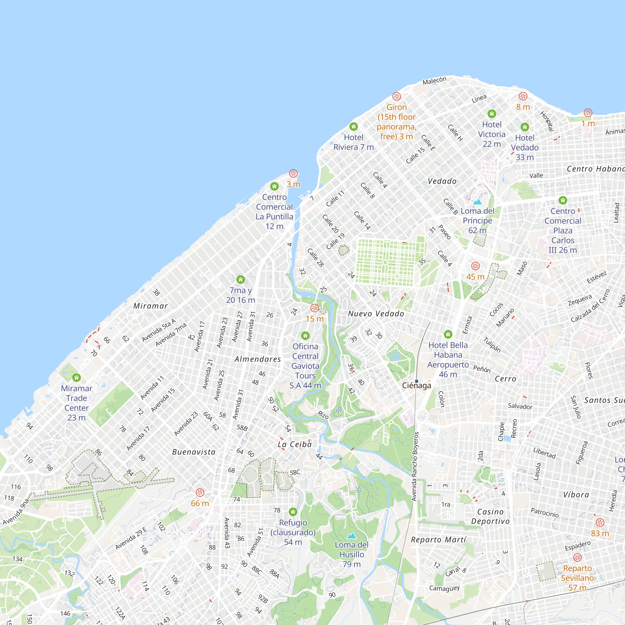 Parque Almendares map