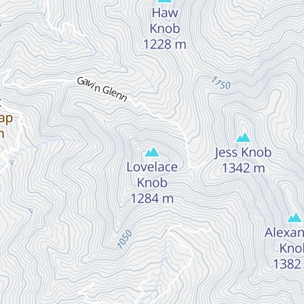 Map of Lovelace Knob