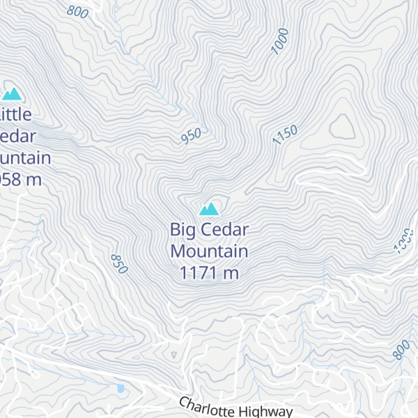 Map of Big Cedar Mountain
