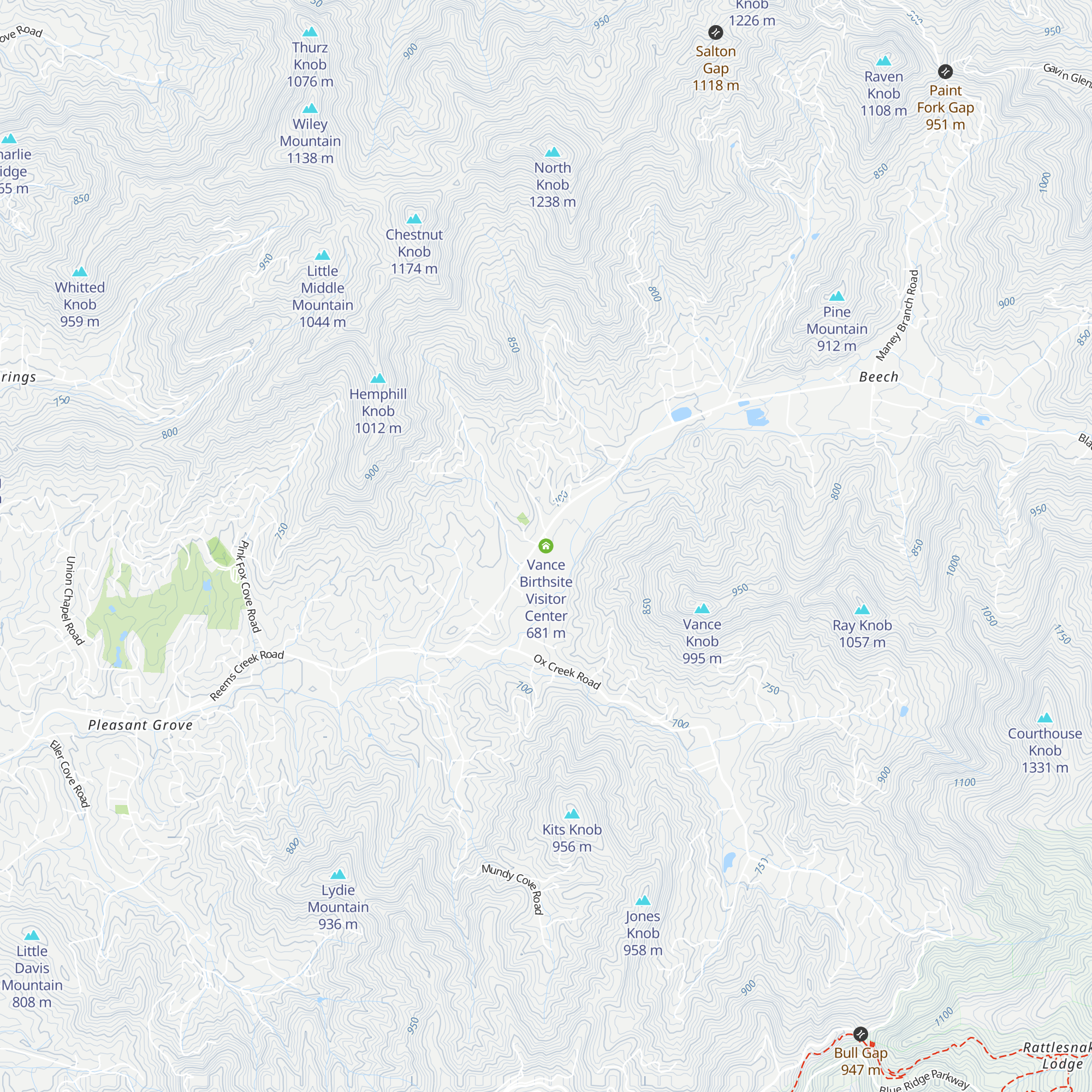Vance Birthsite Visitor Center map