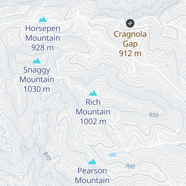 Map of Rich Mountain