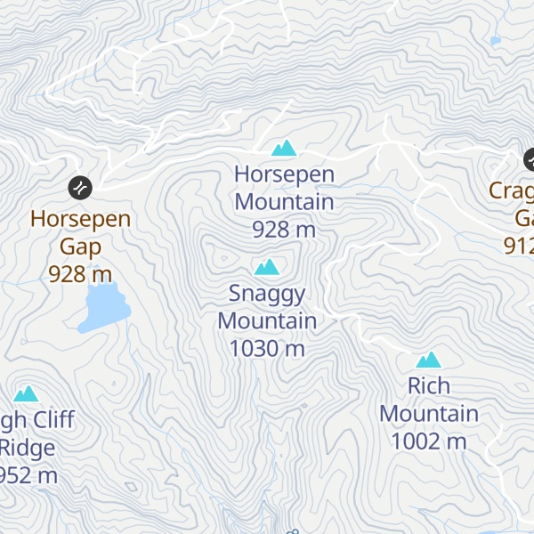 Map of Snaggy Mountain