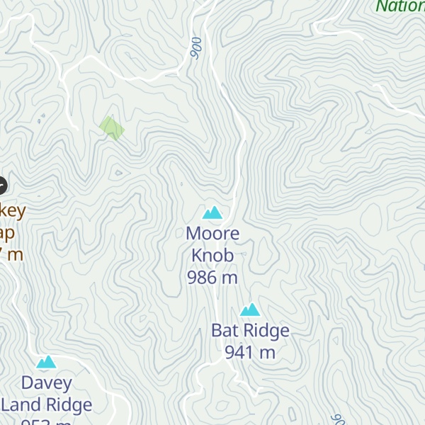 Map of Moore Knob