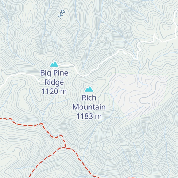 Map of Rich Mountain