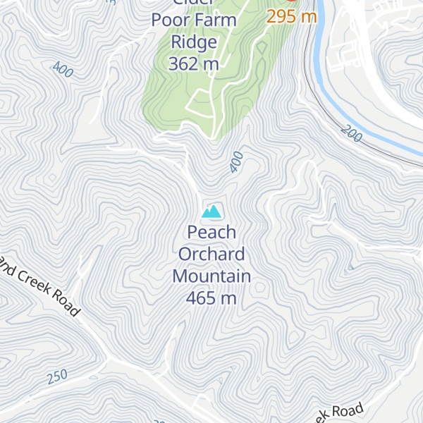 Map of Peach Orchard Mountain