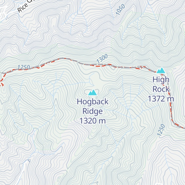 Map of Hogback Ridge