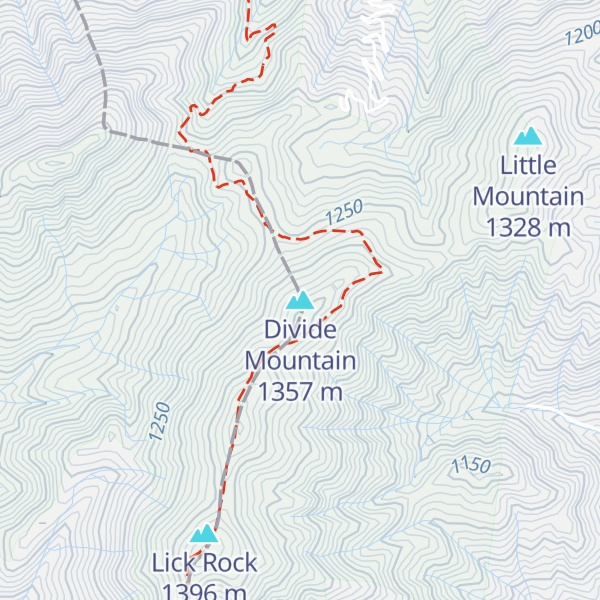 Map of Divide Mountain