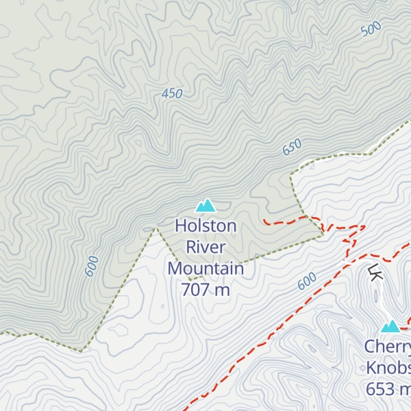 Map of Holston River Mountain