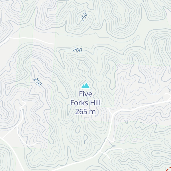 Map of Five Forks Hill