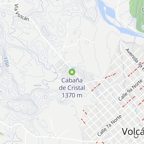 Map of Cabaña de Cristal
