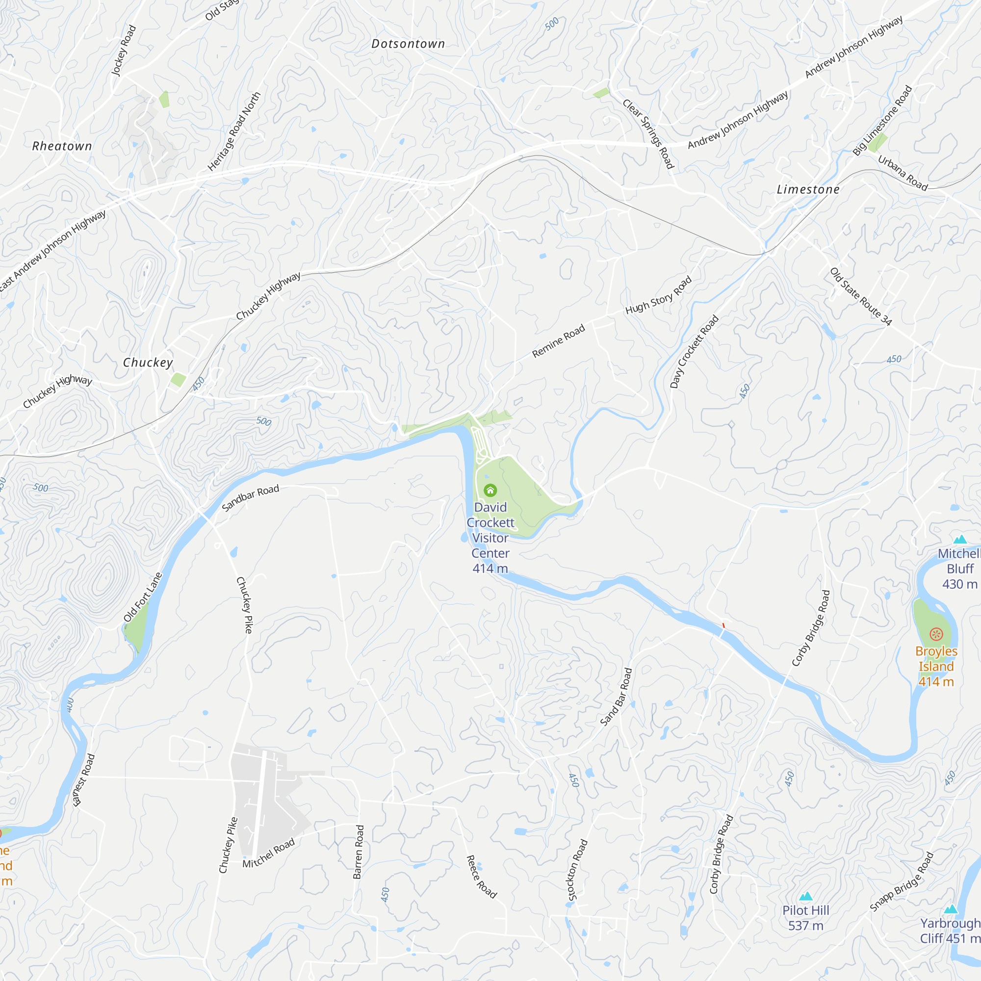 David Crockett Visitor Center map