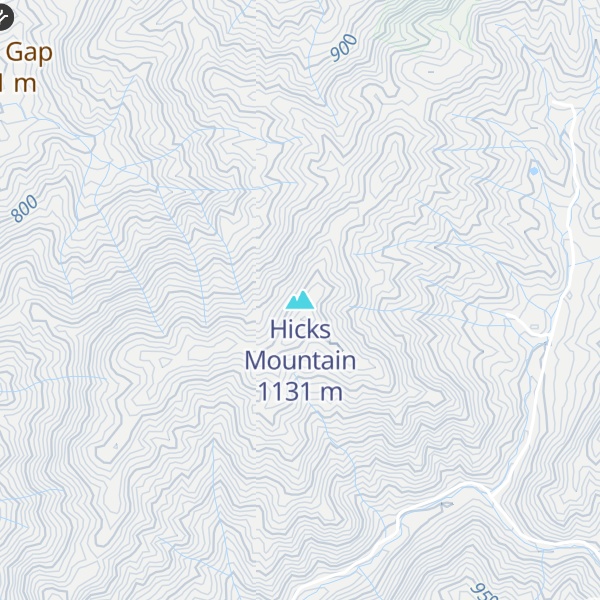 Map of Hicks Mountain