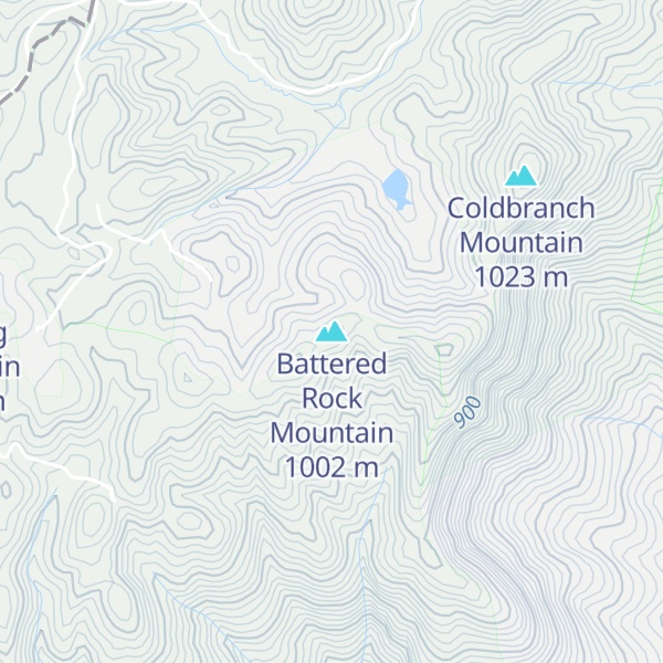Map of Battered Rock Mountain