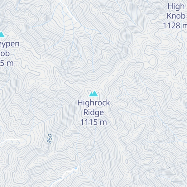 Map of Highrock Ridge