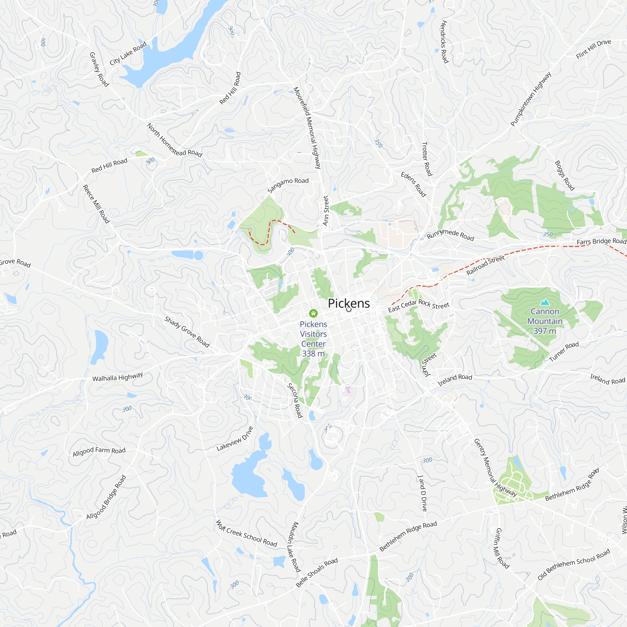 Pickens Visitors Center map