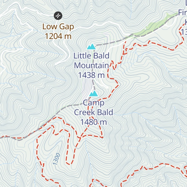 Map of Camp Creek Bald