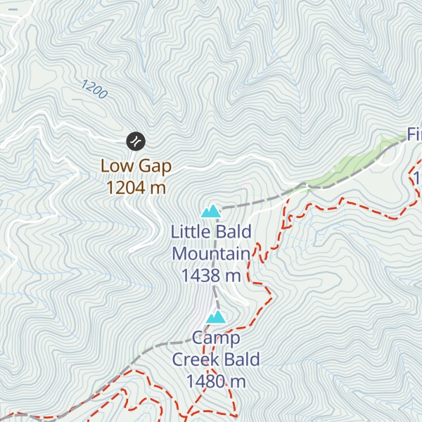 Map of Little Bald Mountain