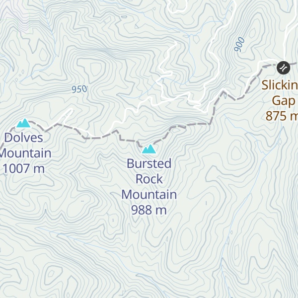 Map of Bursted Rock Mountain