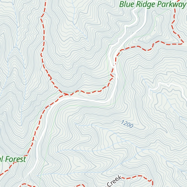 Map of Candler Knob