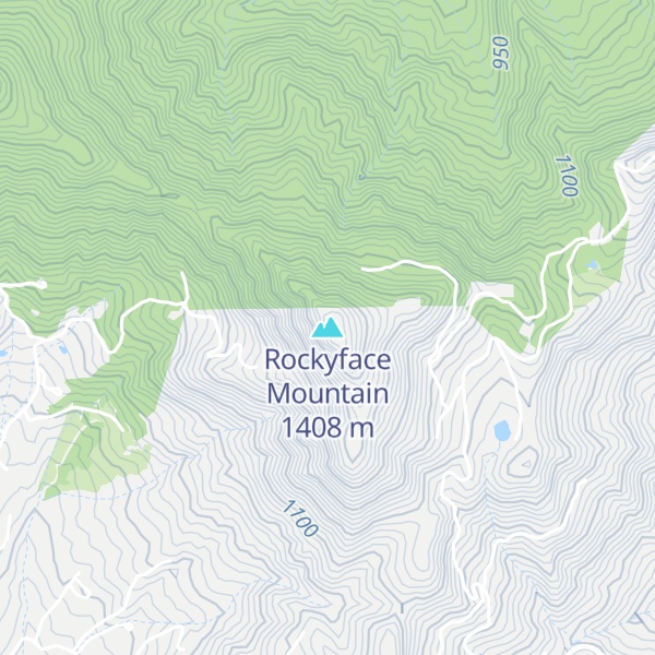 Map of Rockyface Mountain